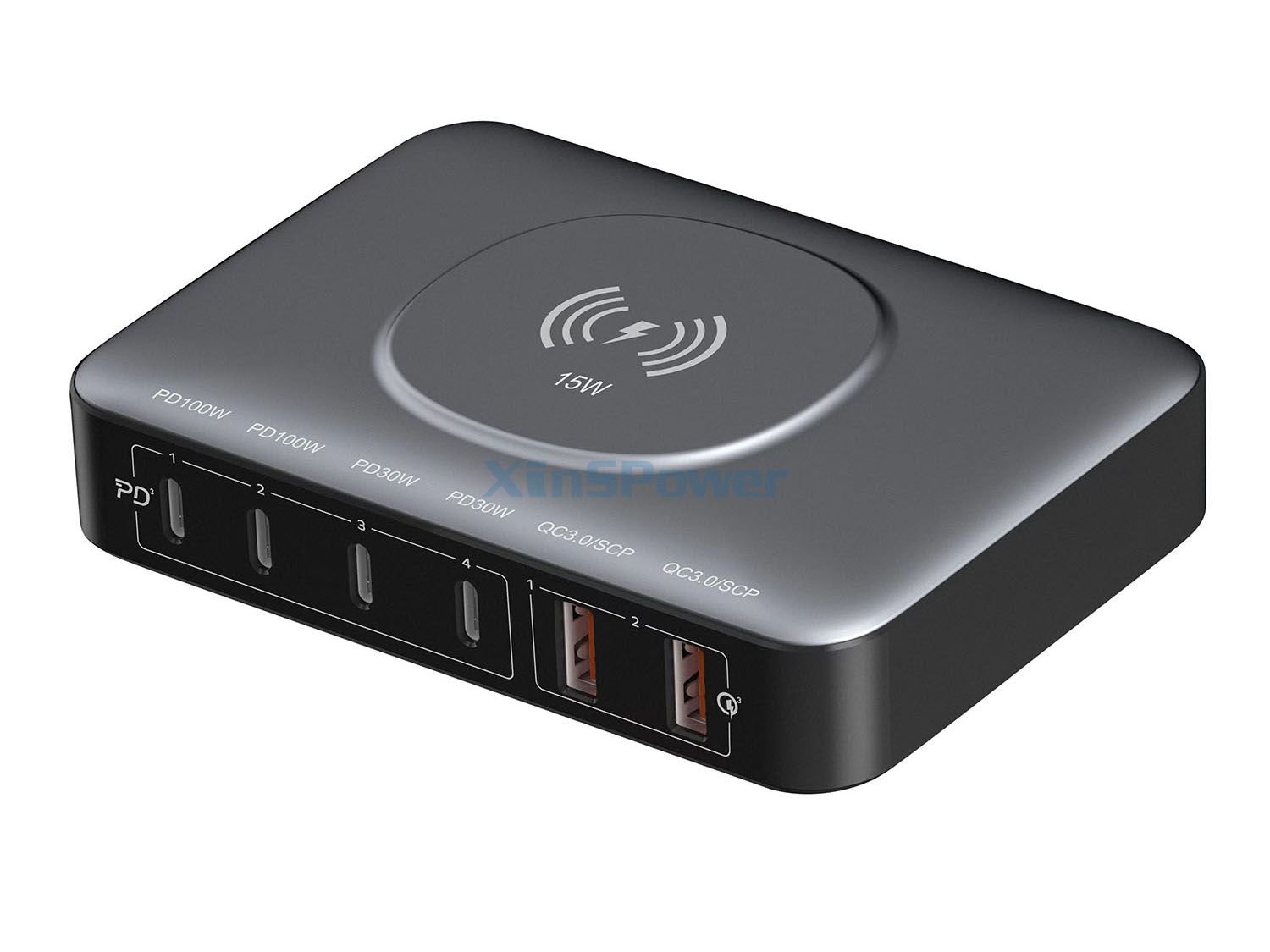 100W USB Charging Station with 15W Wireless